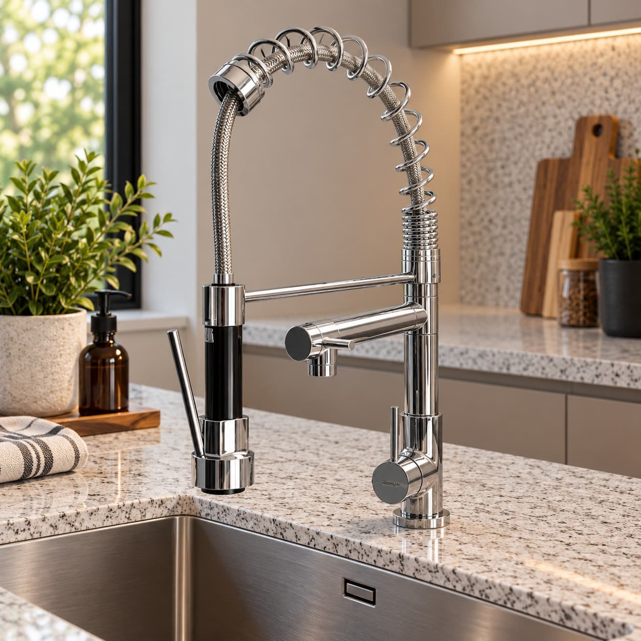 GRIFO ALTO DOBLE INOX E06
